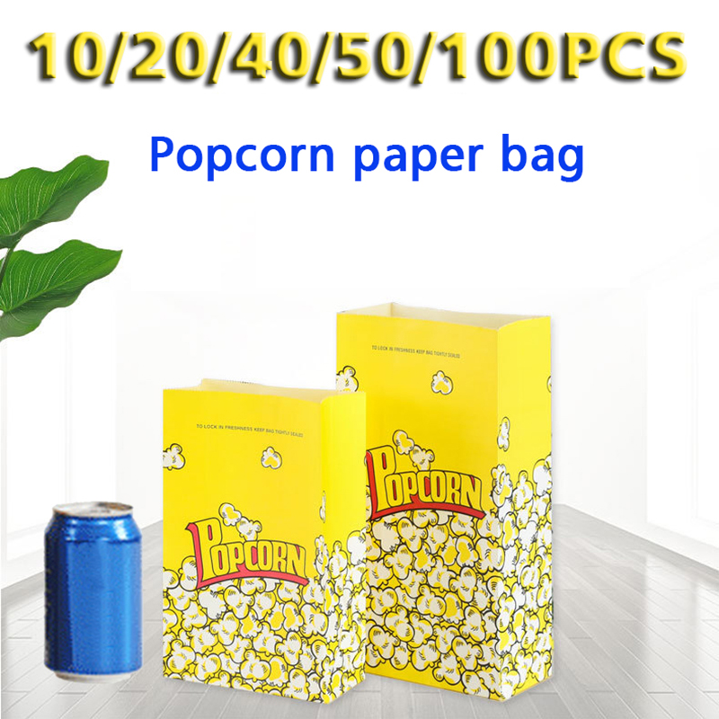 Food Snacks For School - 10/20/30/50/100 SZT. Żółte papierowe torby na