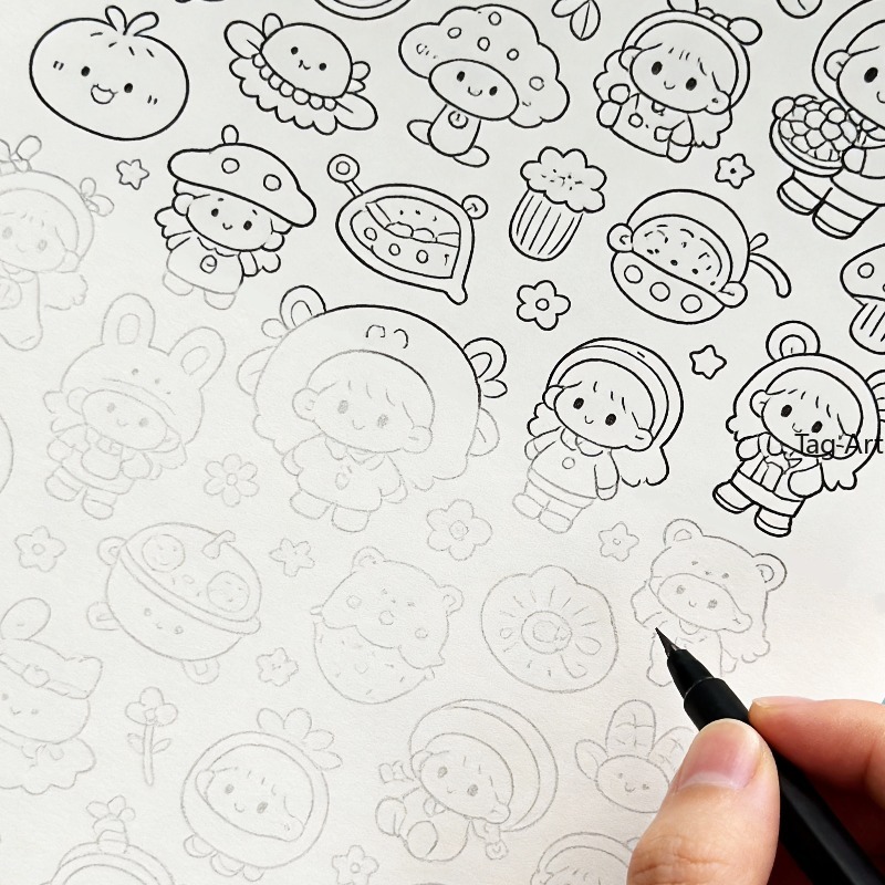 Food And Snacks Coloring Book Bold And Easy - Książka z rysunkami do rysowania odręcznie,