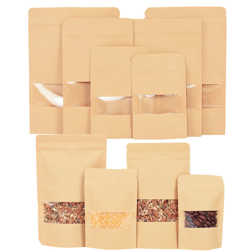 Food Snacks For School - 20/50szt Kraft Paper Zip Lock Bags