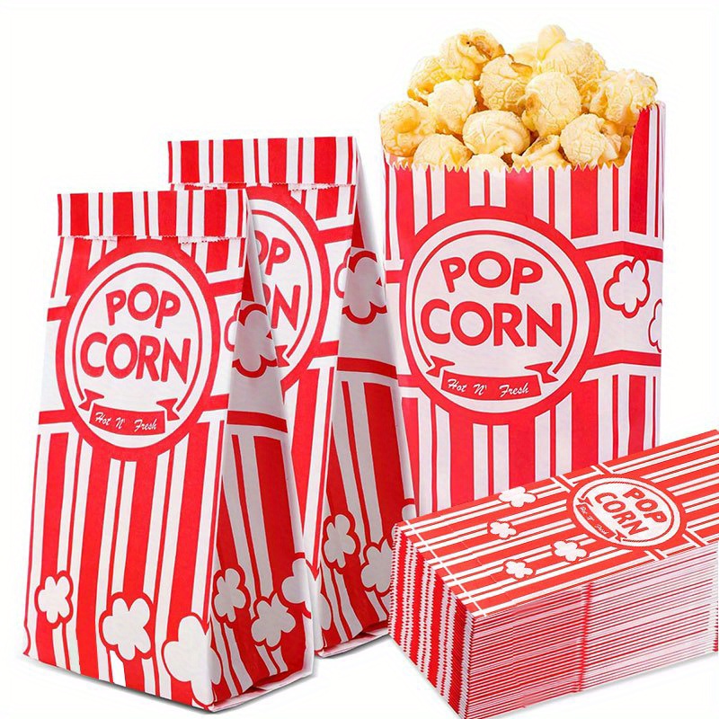Food Packed Snacks - 20/50 szt. Torebek na popcorn, indywidualne