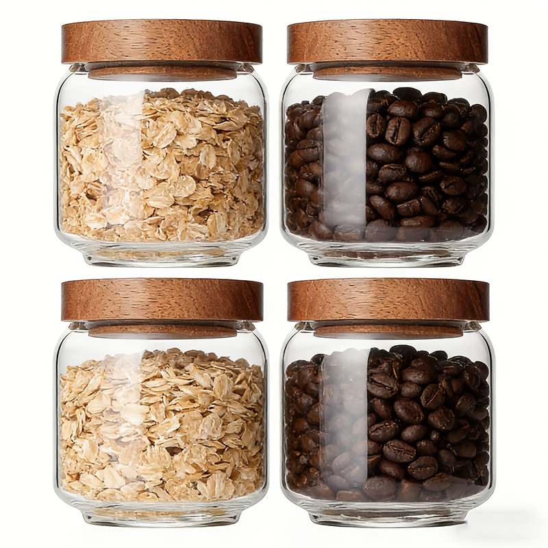 Food Packed Snacks - 4 sztuki przezroczystych szklanych słoików o